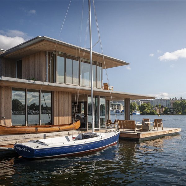 Esta moderna casa de madera y cristal es lo más cerca que puedes vivir del agua