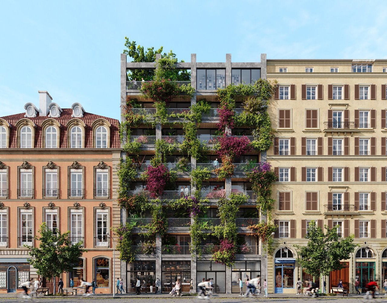 Los módulos PolyRoom pueden apilarse para crear edificios residenciales de varias plantas.