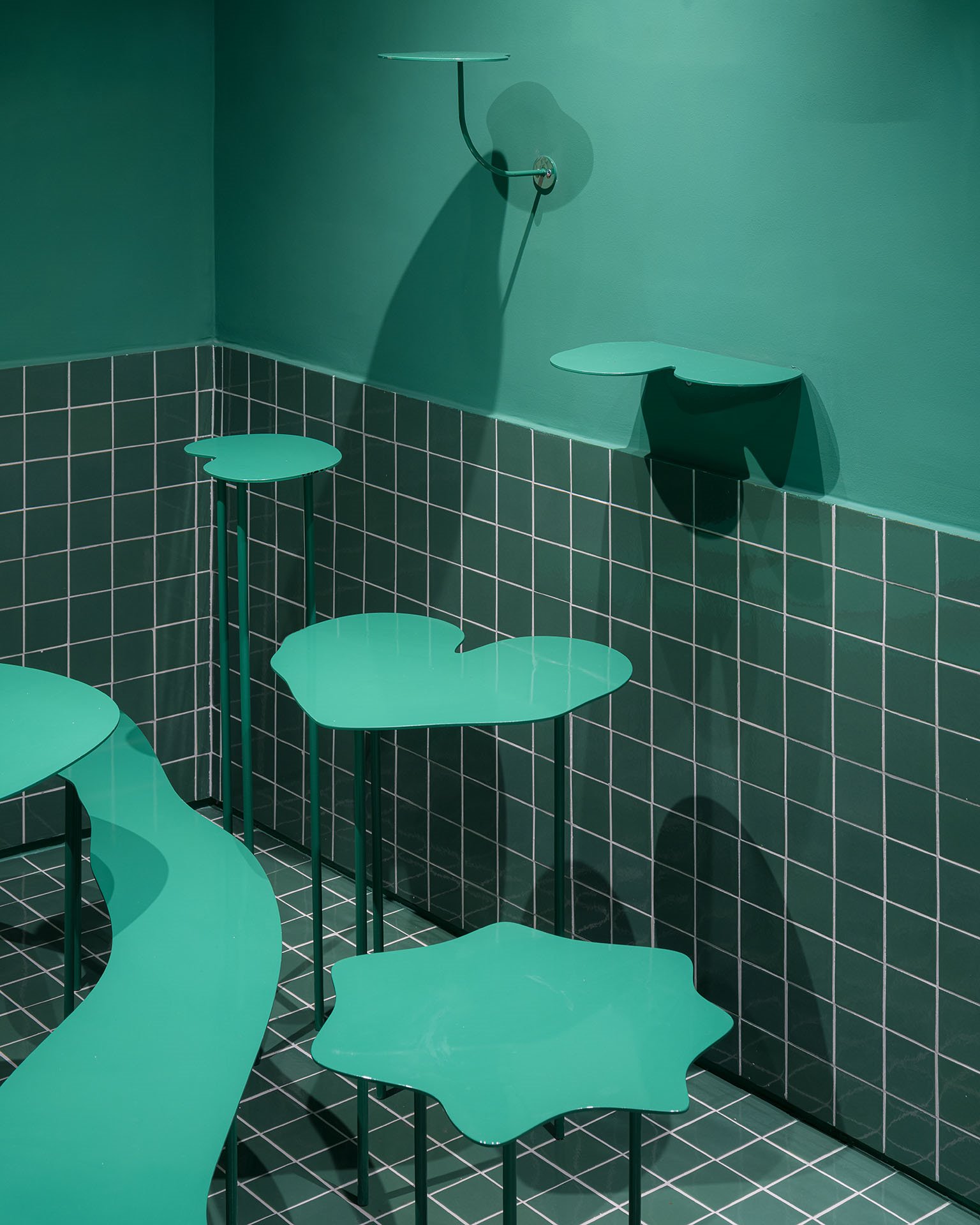 Mesas geométricas pastelería Cara Mela Casa Antillón