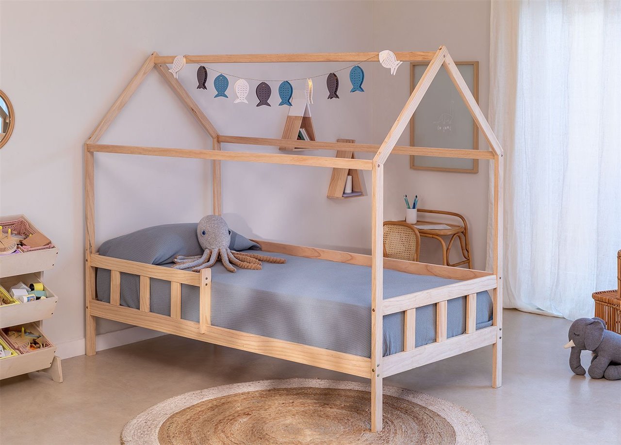 Cama montessori casita de madera