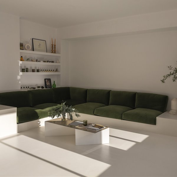 Este estudio y showroom de Barcelona está pensado como una casa de aire mediterráneo