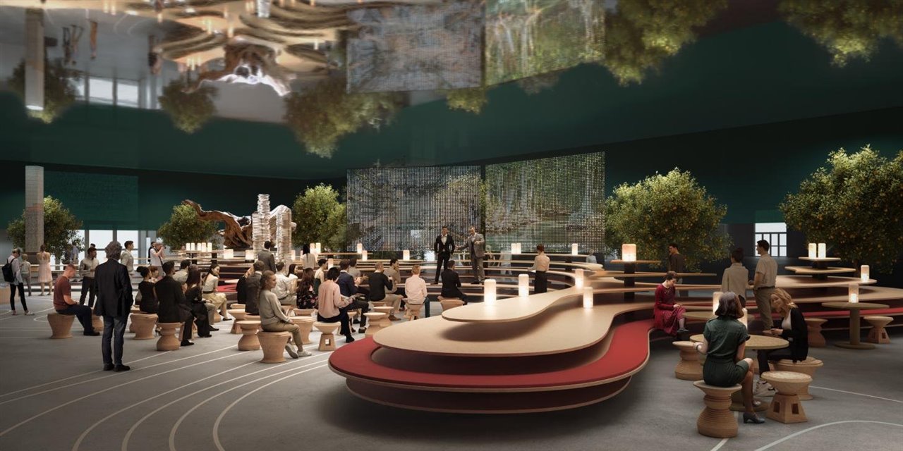 La instalación 'Design with Nature', de Mario Cucinella, es uno de los platos fuertes del Salón. Cuando se desmonte, los materiales serán reutilizados para diferentes fines, en línea con la intención sostenible del evento. 