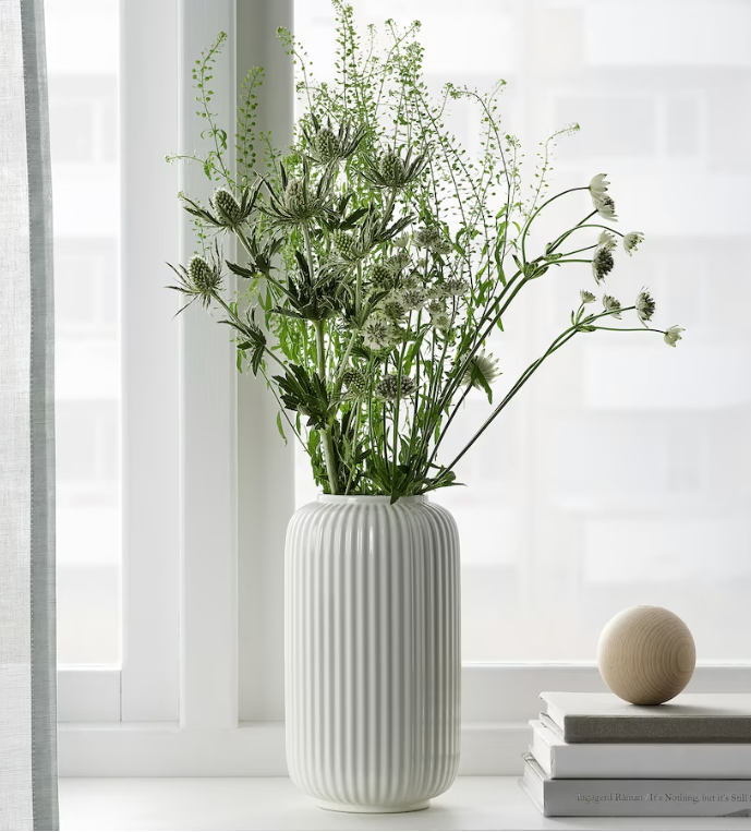 Ikea jarrón blanco cerámica