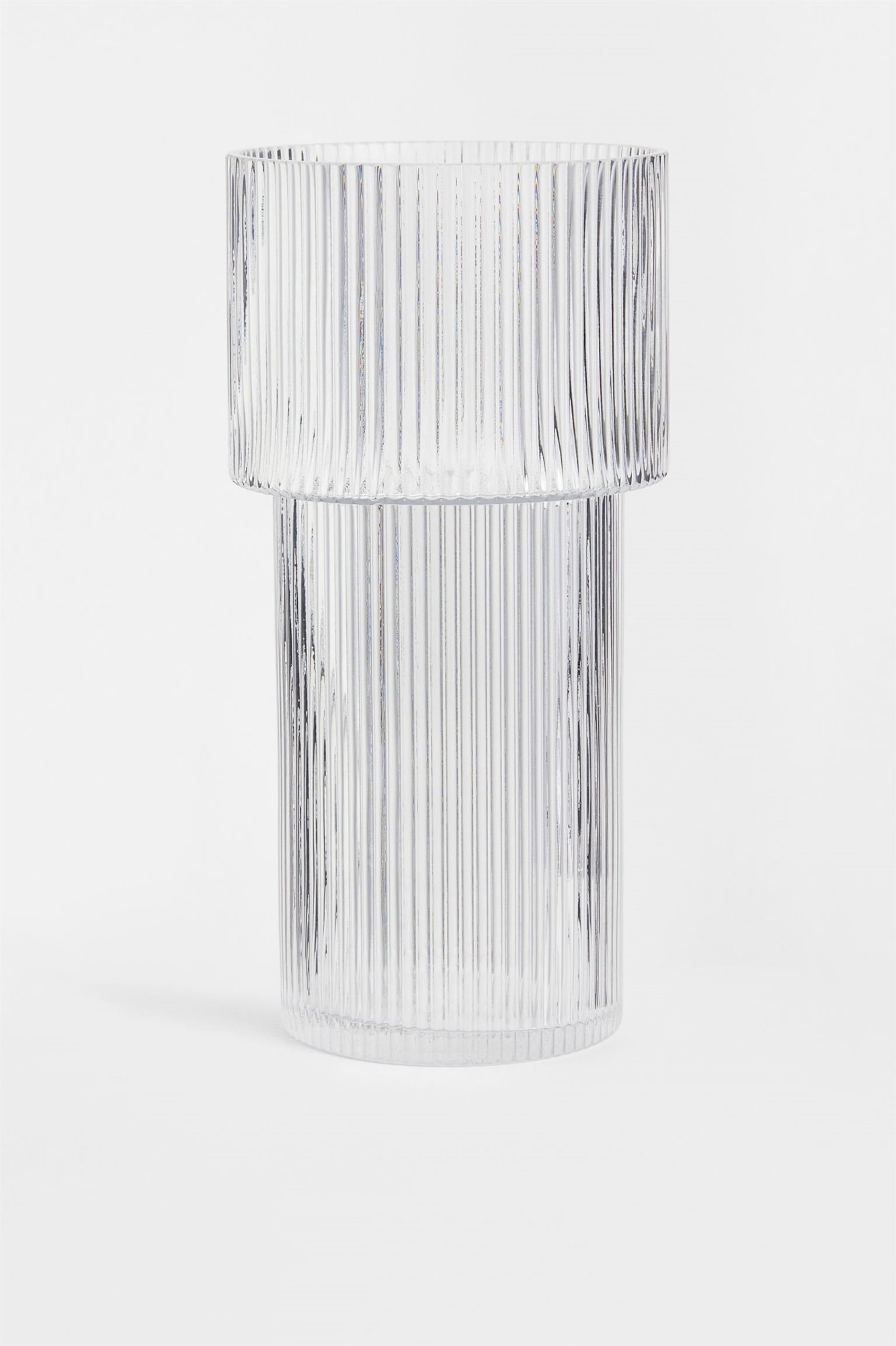 jarrón vidrio transparente hm