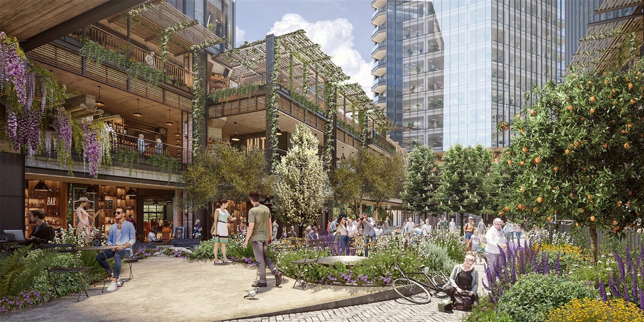 Jardín del mercado en el tercer piso.