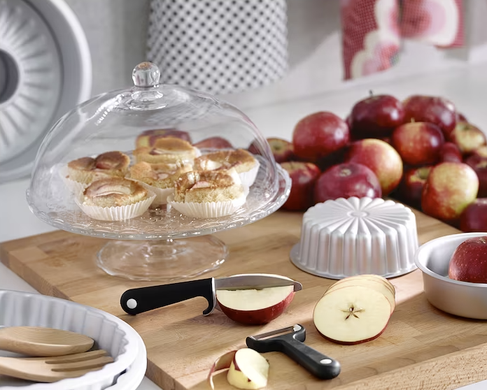 soporte fuente transparente para tartas y postre