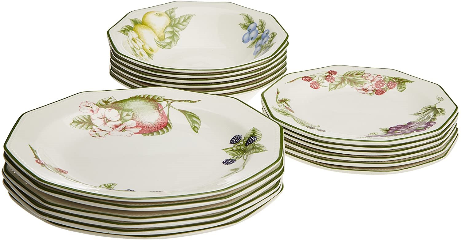 vajilla plato porcelana flores