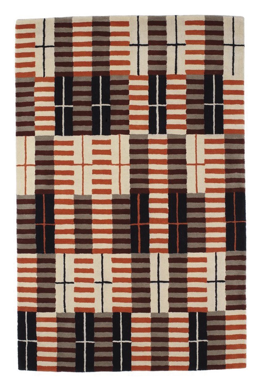 alfombra blanco rojo y negro de anni albers