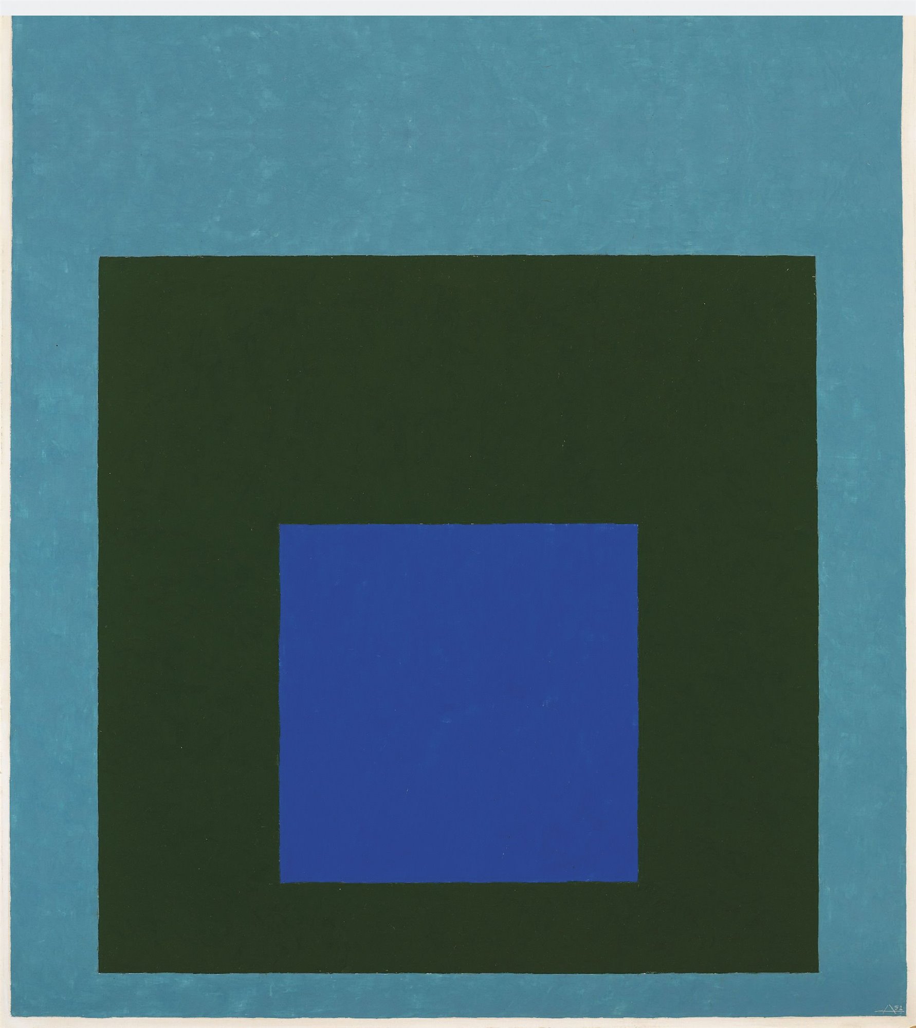 obra Homenaje al cuadrado de Josef Albers azul