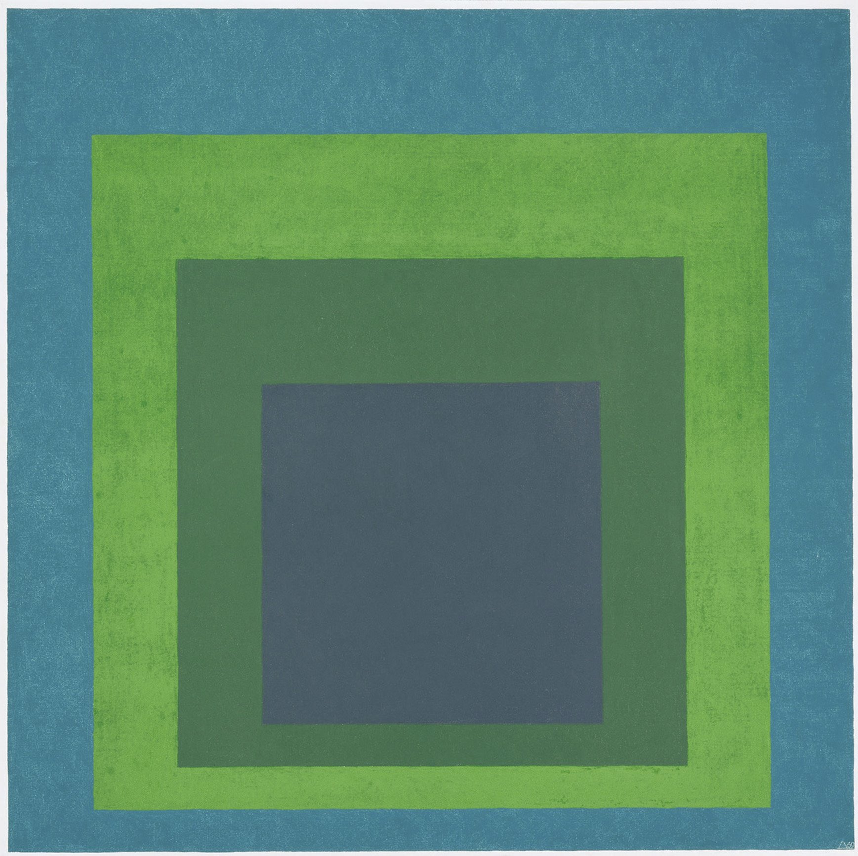obra Homenaje al cuadrado de Josef Albers verde