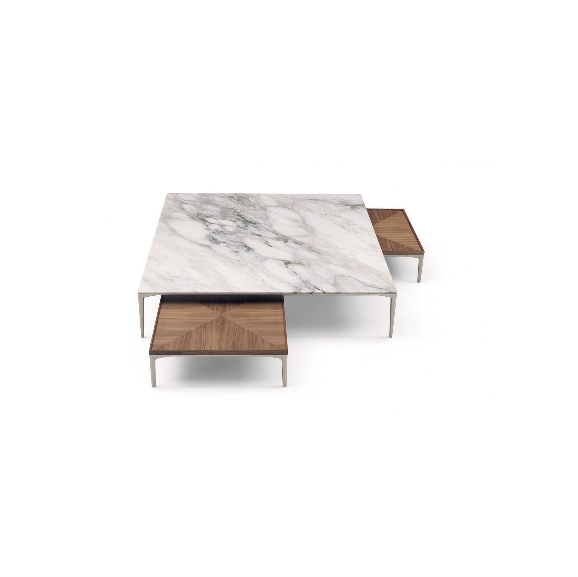 mesa de centro madera y mármol