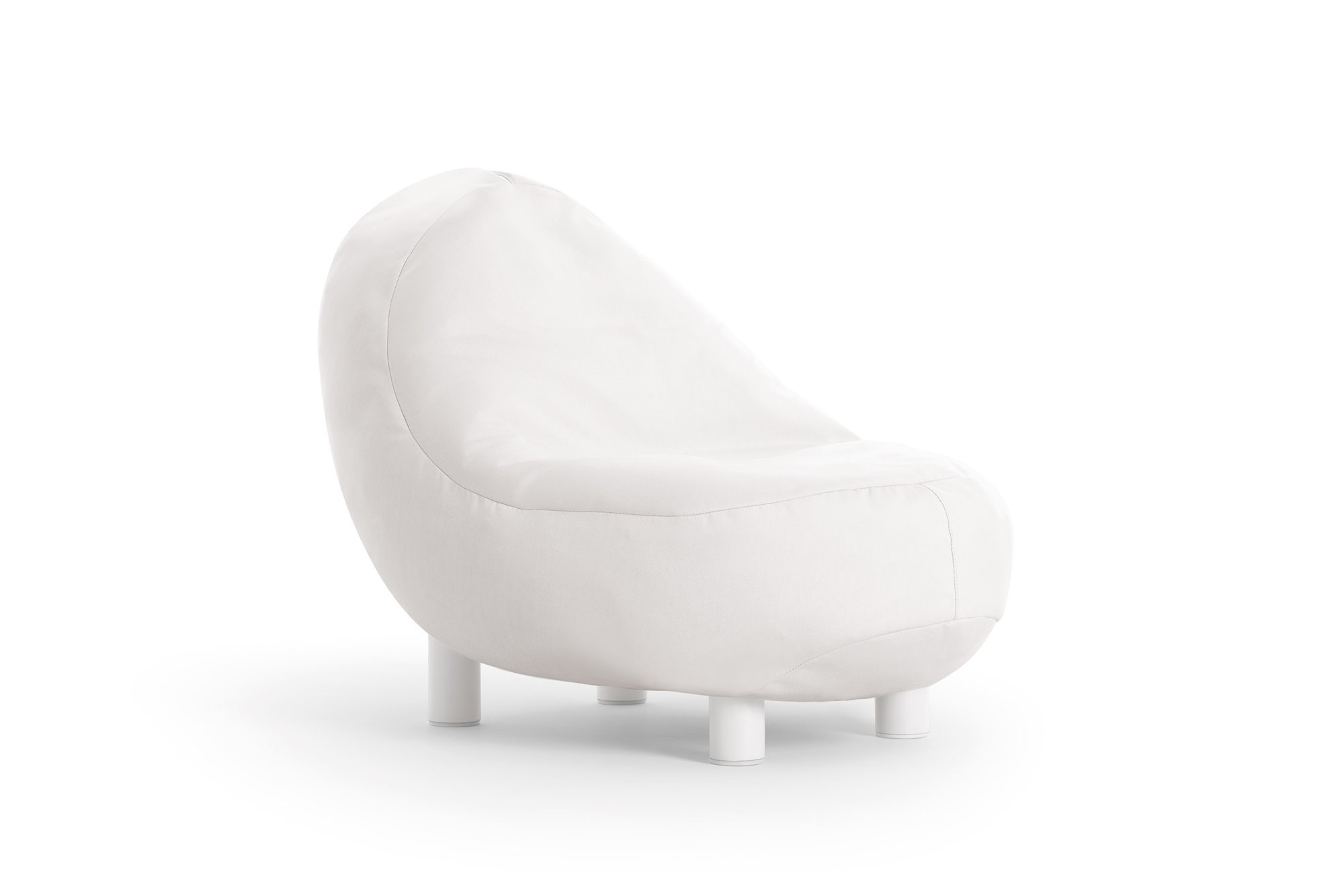 sillón blanco curvado
