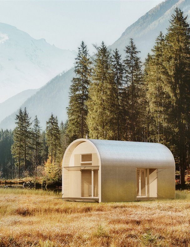 Llévate esta cabaña prefabricada pasiva de madera a cualquier parte