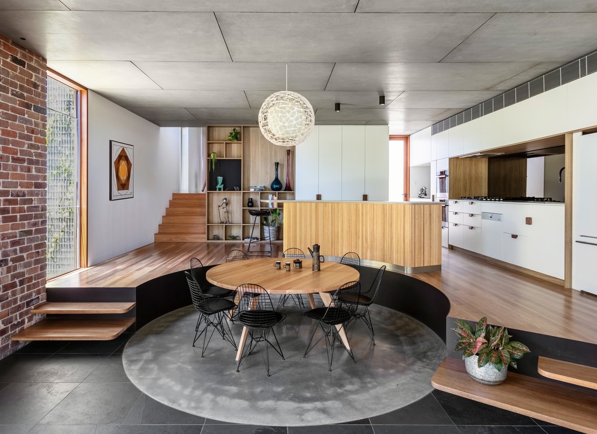 Casa moderna con fachada de hormigon en Sidney comedor