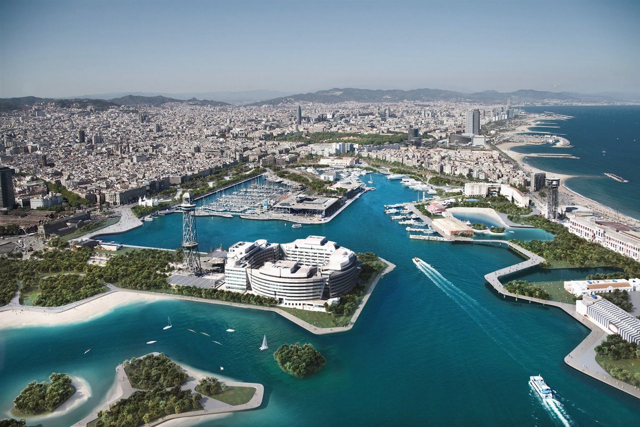 Parc Blau propone abrir el puerto y repartir los servicios entre la plataforma logística y el Port Vell, creando un nuevo y gran espacio urbano para el disfrute de los ciudadanos.