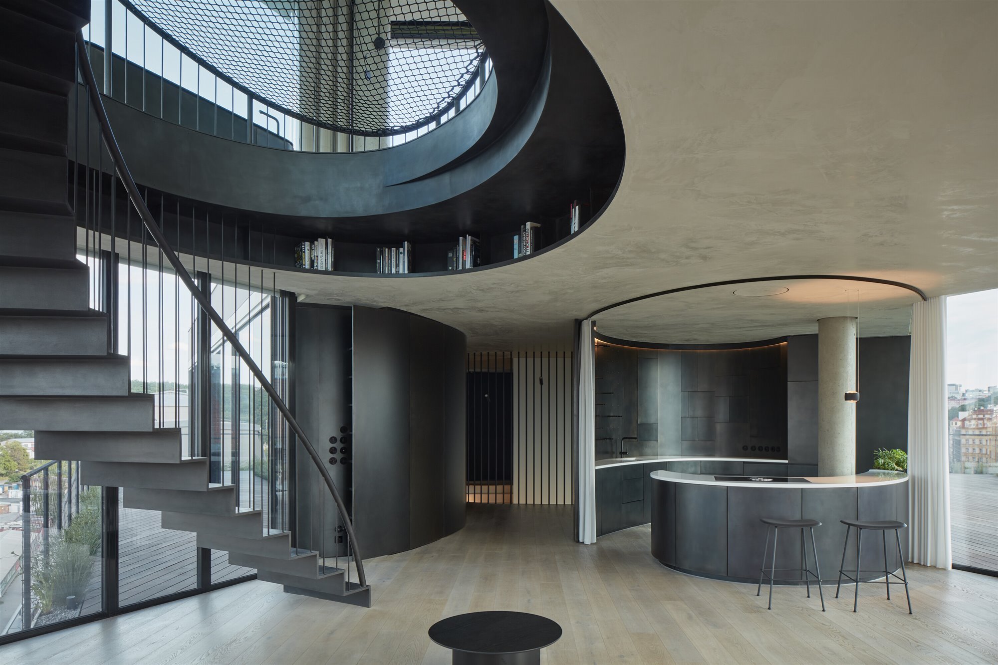 escalera y cocina