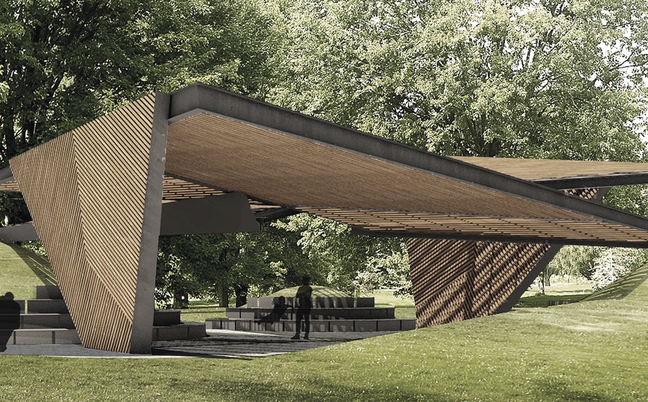 El pabellón MPavilion en Melbourne, Australia, de Carme Pinós.