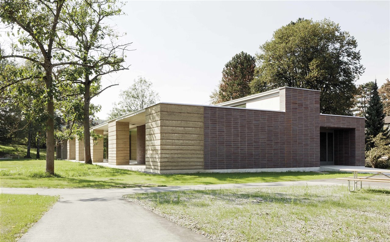 Pabellón de la escuela Allenmoos en Zúrich, de Boltshauser Architekten