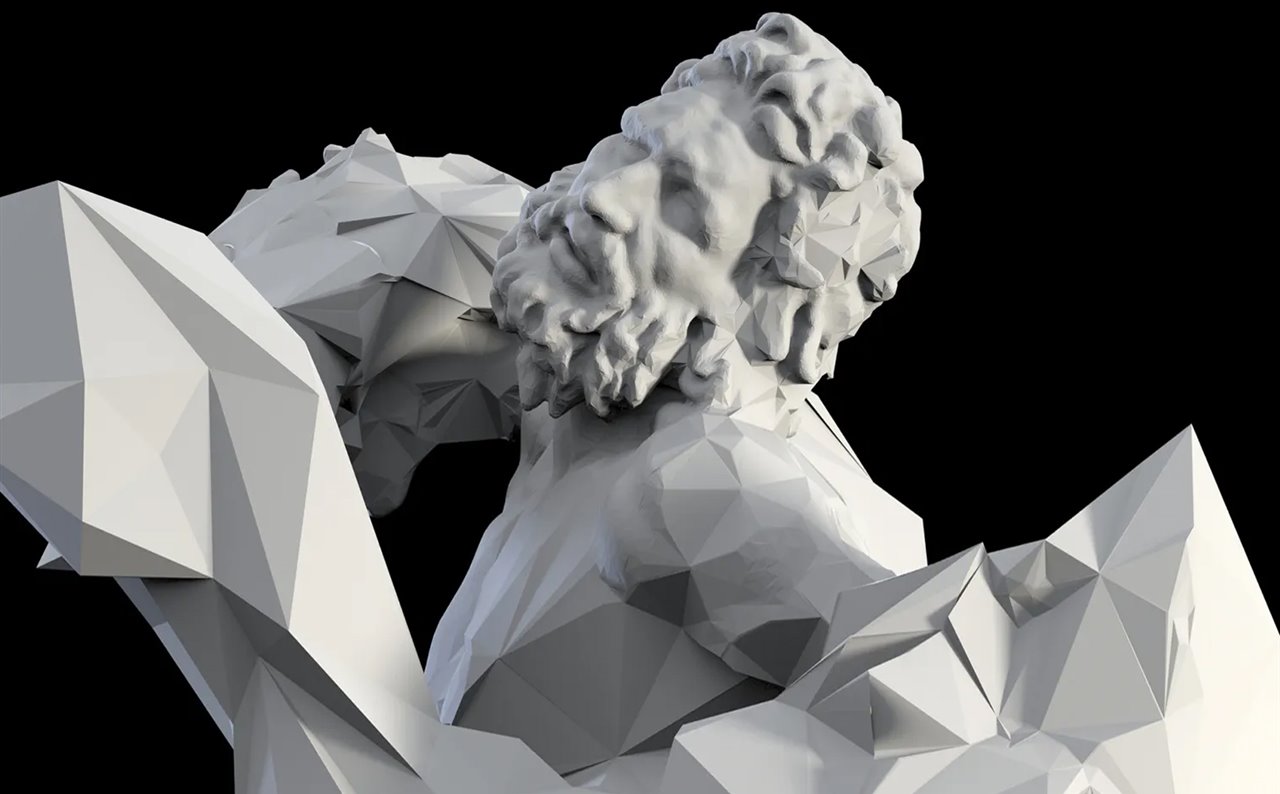 Escultura de Davide Quayola, el artista que esculpe a golpe de algoritmos.