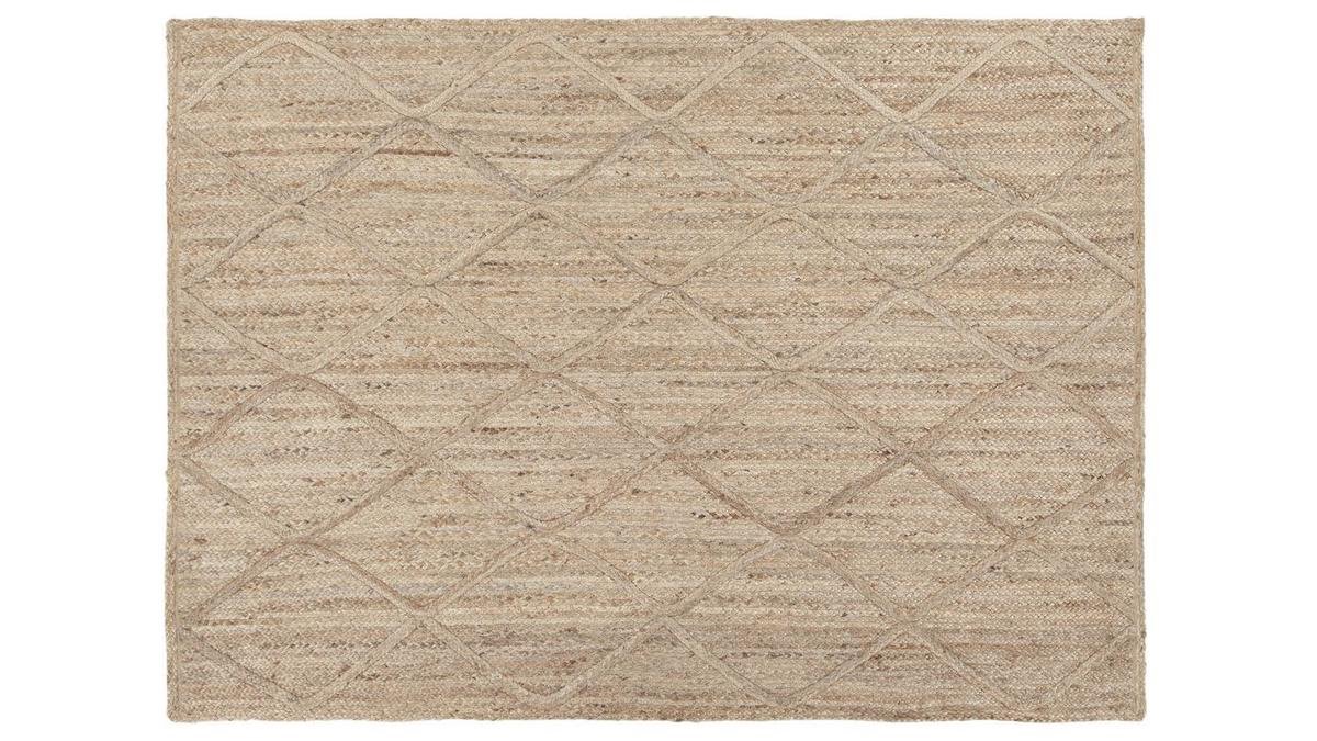 alfombra yute relieve de rombos