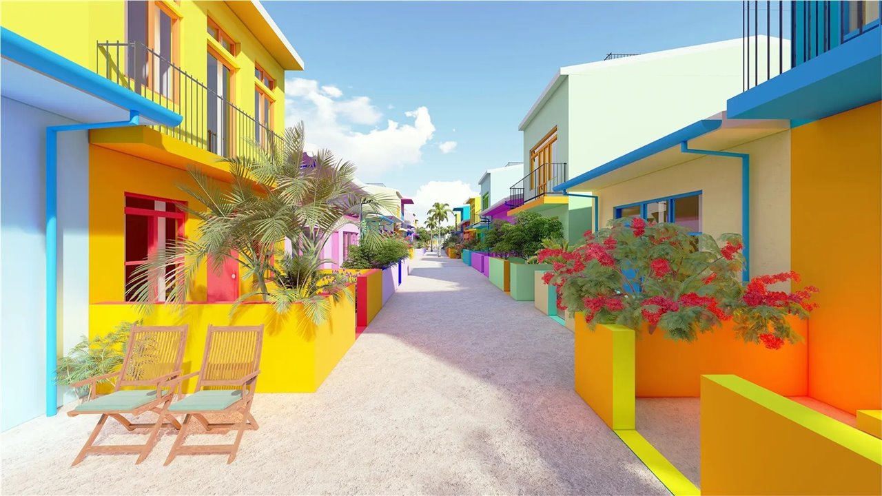 Tendrá caminos de tierra y casas bonitas de colores.