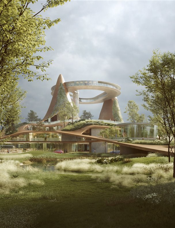 La futurista biblioteca de Milán proyectada por Noa* es un bosque vertical