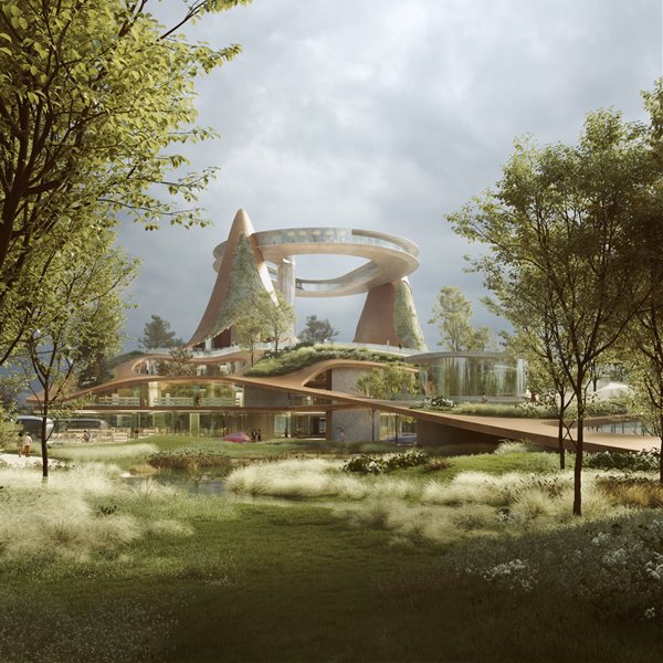 La futurista biblioteca de Milán proyectada por Noa* es un bosque vertical