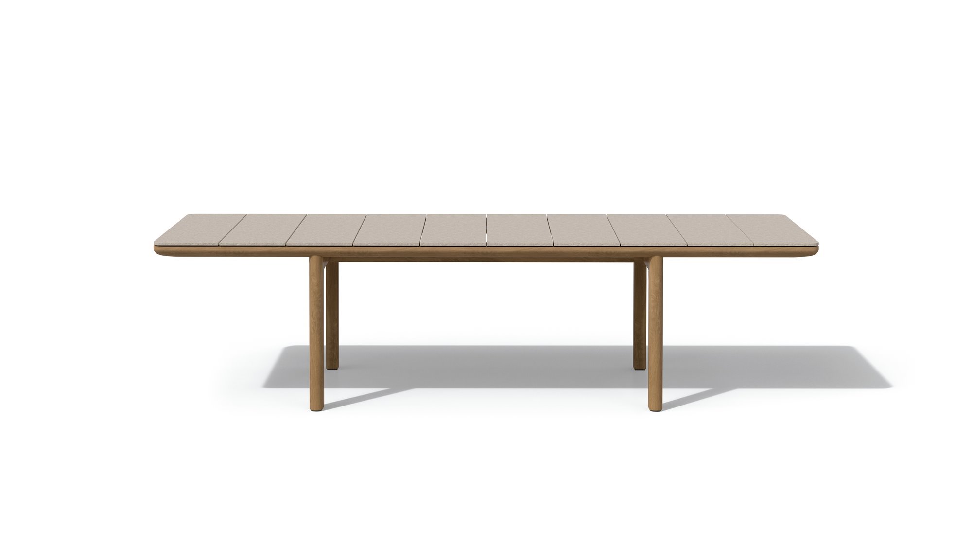 mesa comedor rectangular de teca cerámica
