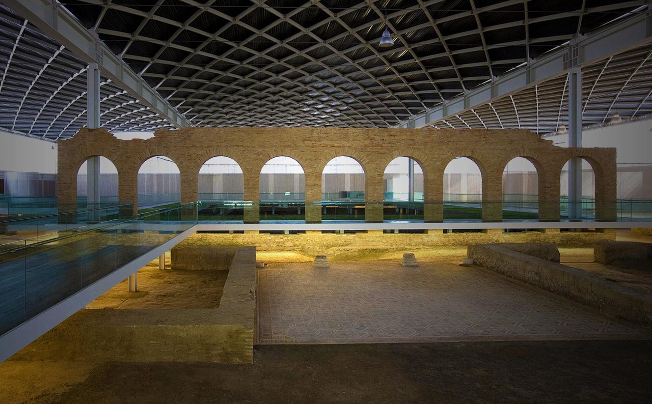 Interior de la villa romana La Olmeda.