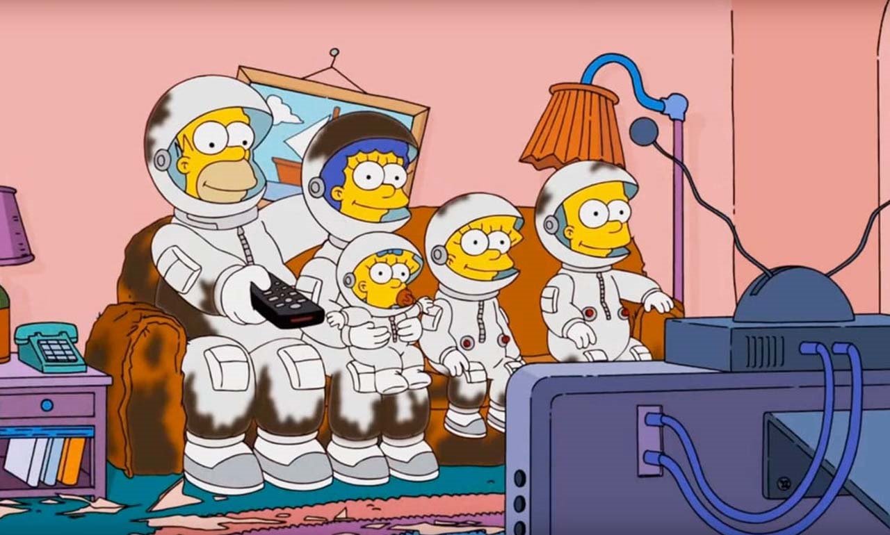 Los Simpson ante su televisión actual.