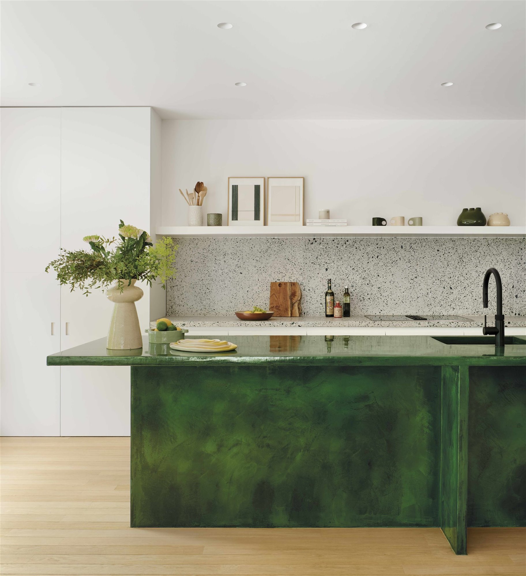 Casa verde cocina verde