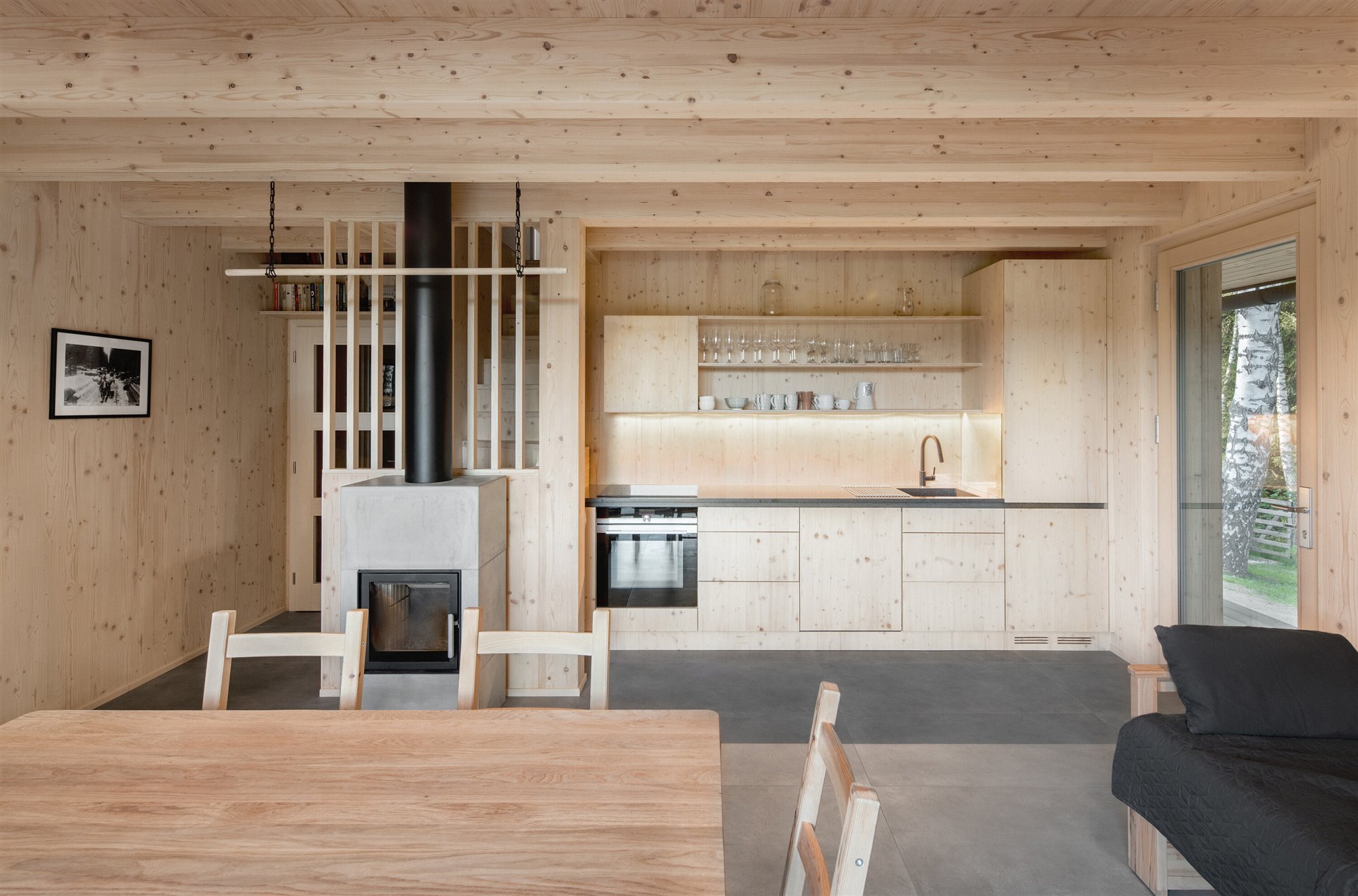 cocina cabaña de madera