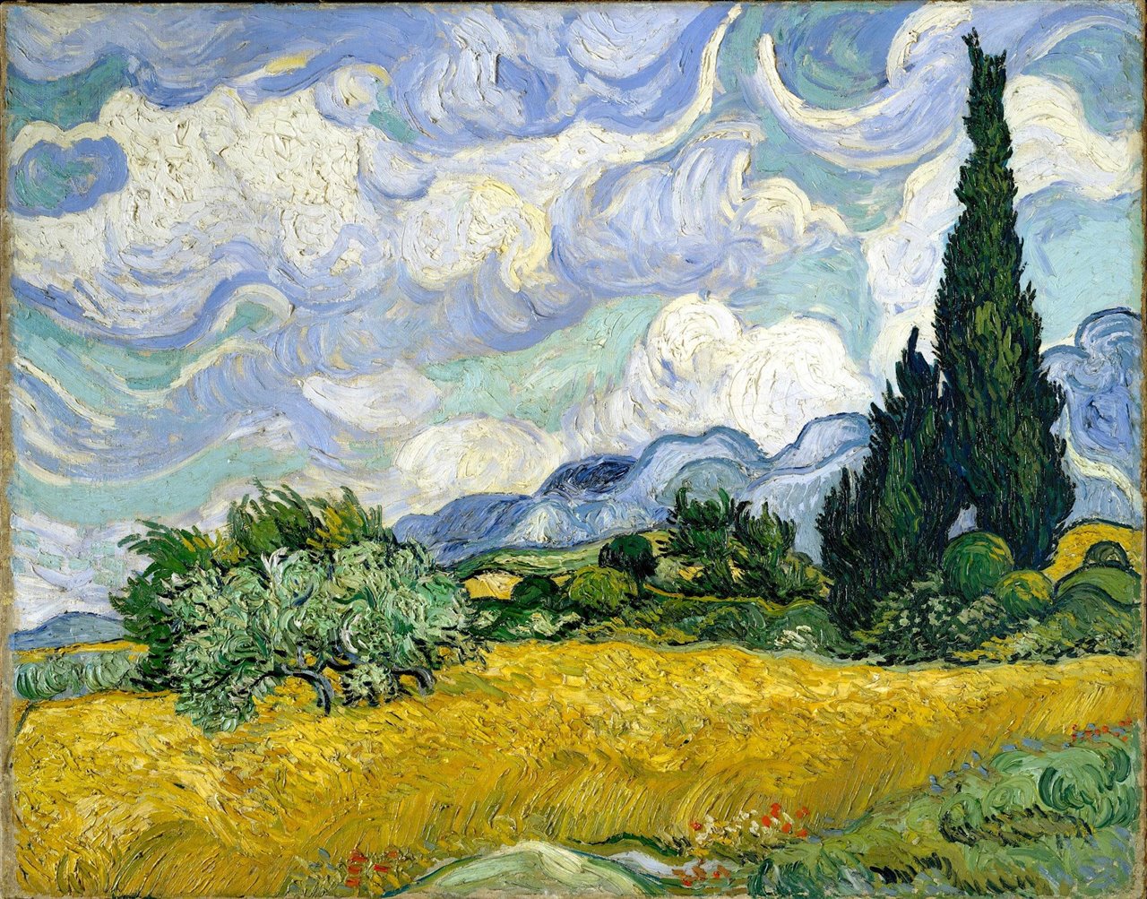 "Campo de trigo con cipreses", de Vincent Van Gogh (1889-1890), una oda a la libertad de un pintor que permaneció varios meses ingresado en un sanatorio. 