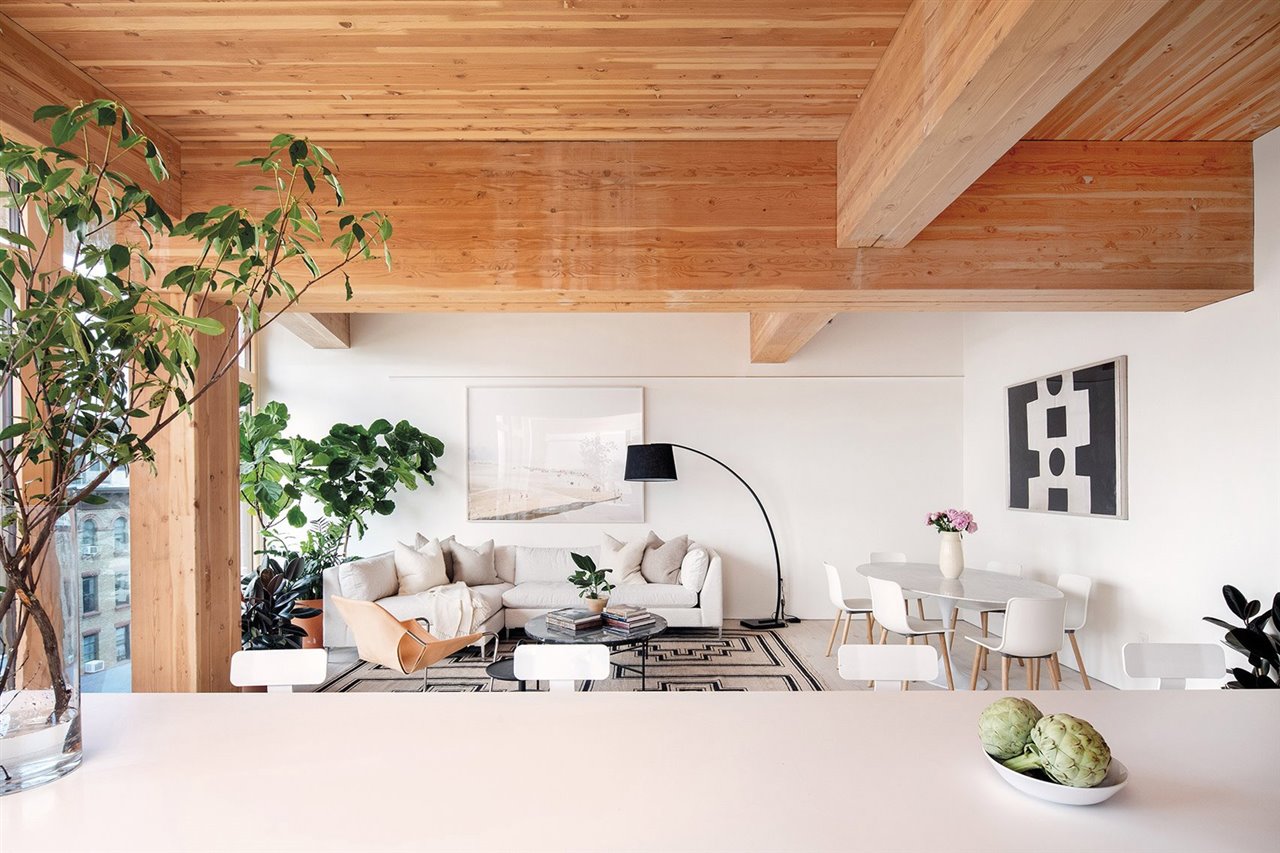 Timber House de Mesh Architectures, el primer edificio de Nueva York con columnas, vigas y entreplantas de madera, aunque por normativa local se ha incluido hormigón.