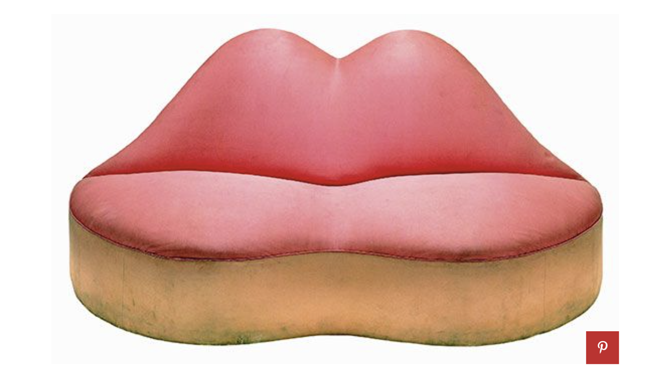 Sofá Labios, de Dalí.