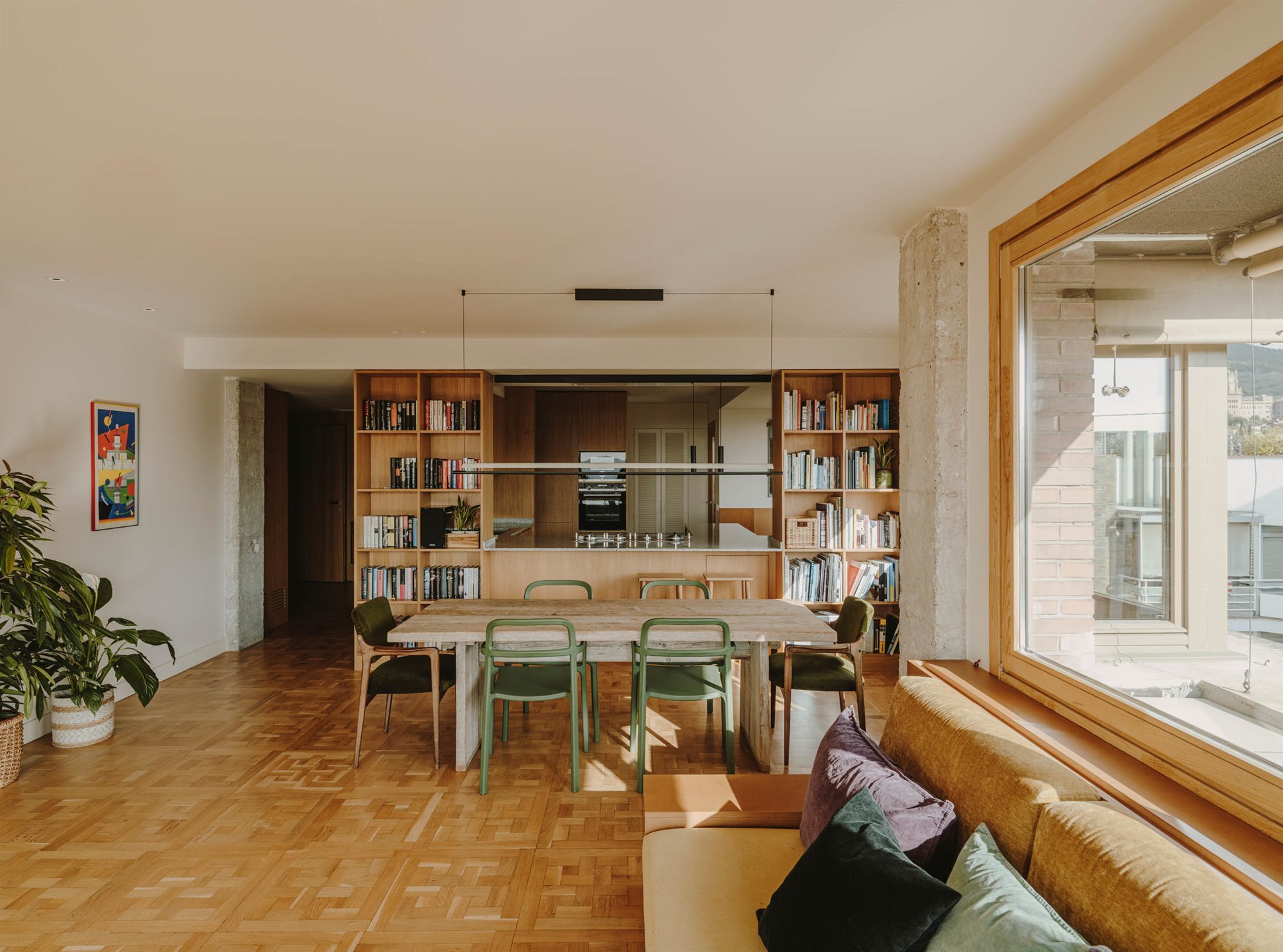 comedor salón y cocina ático barcelona