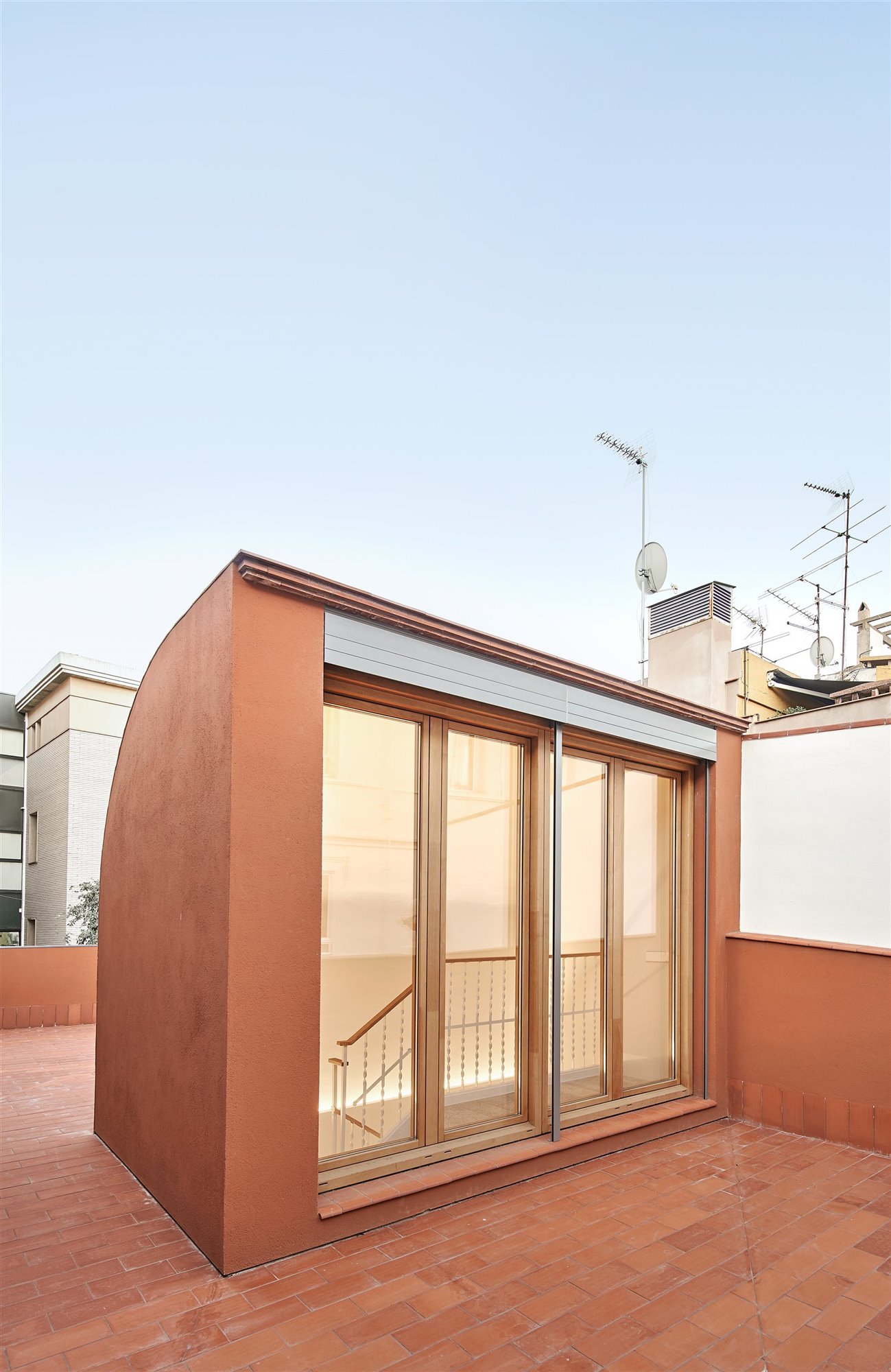Espacio azotea escalera septiembre arquitectura