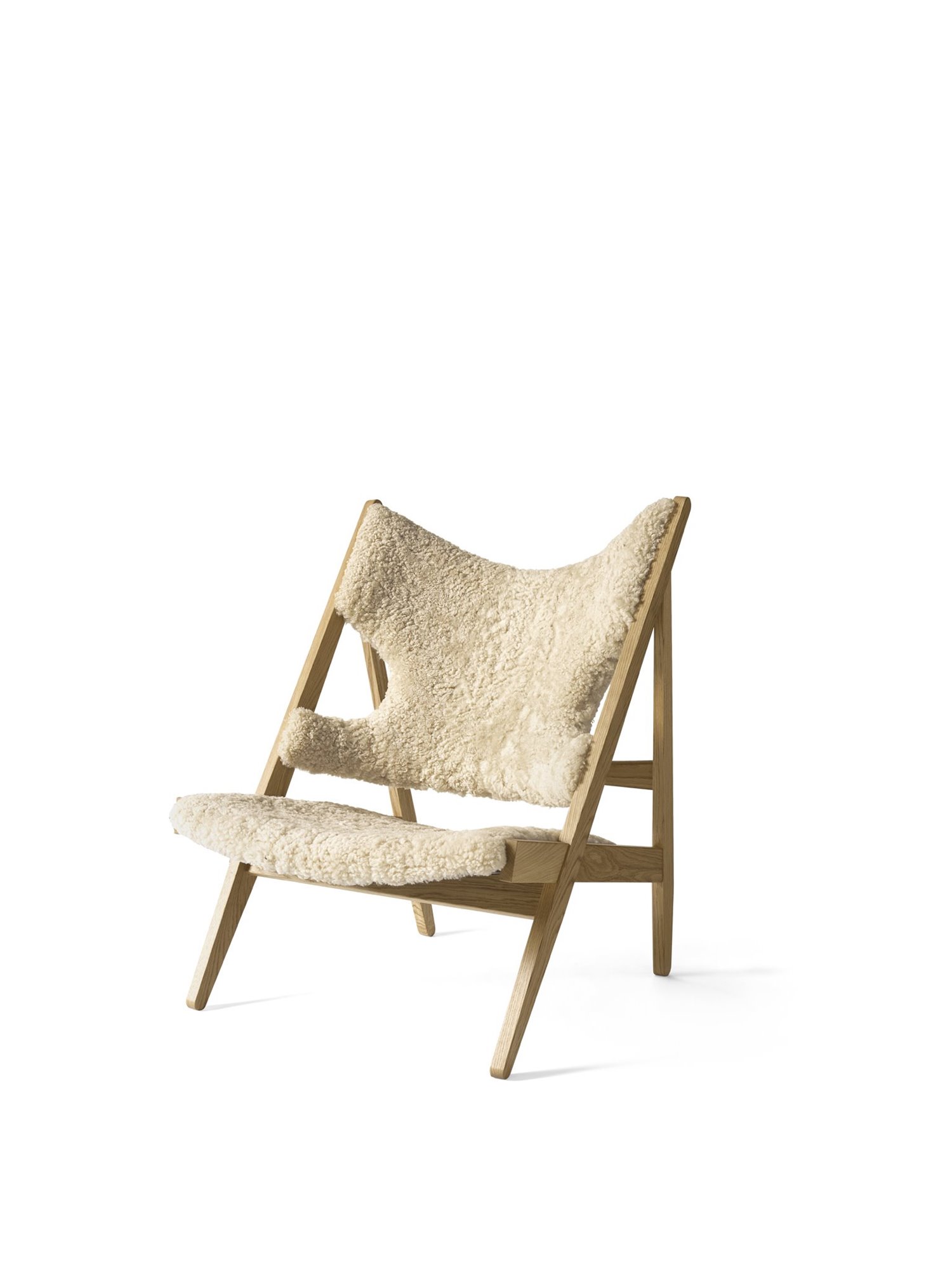 9680005-030R04ZZ Knitting Lounge Chair Natural Oak Nature Angle