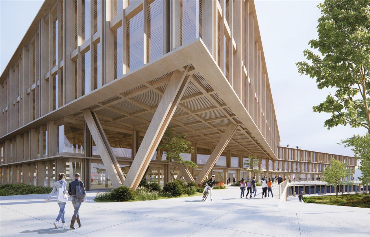 Proyecto de ampliación de la Escuela Politécnica de Lausana (Suiza), de 3XN e Itten+Brechbühl.