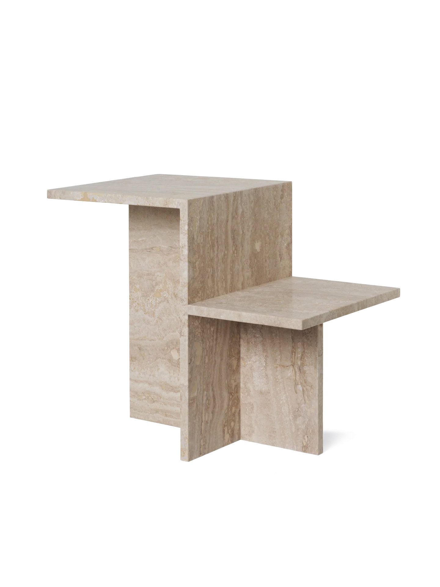 ferm living mesa auxiliar distinct travertin