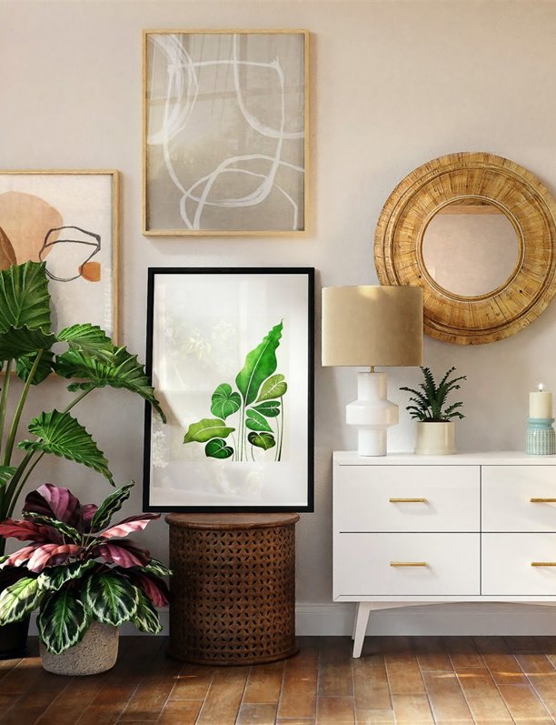 Dónde poner las plantas en los interiores de estilo nórdico 