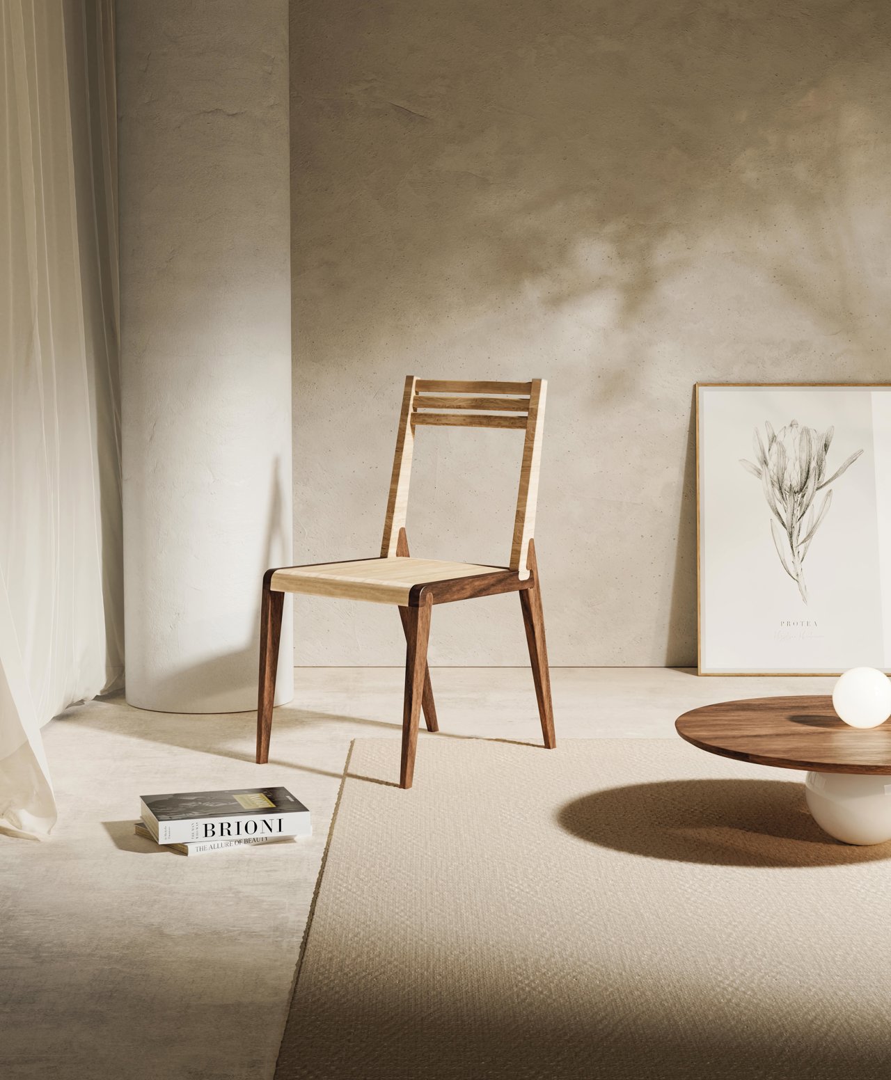 Silla Sapiens, de 2022, en diferentes combinaciones de maderas macizas
