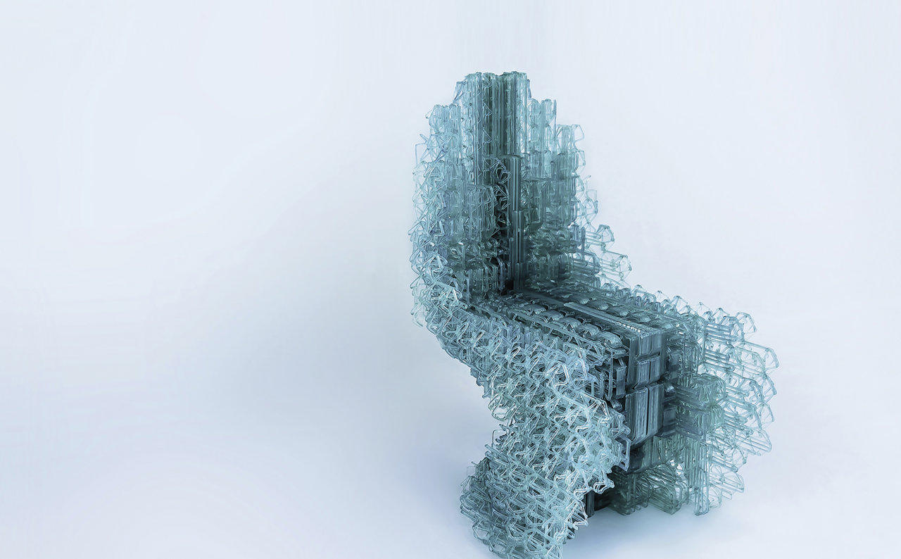 Silla Voxel V1.0 en termoplástico PLA, de Manuel Jiménez García y Gilles Retsin para Nagam