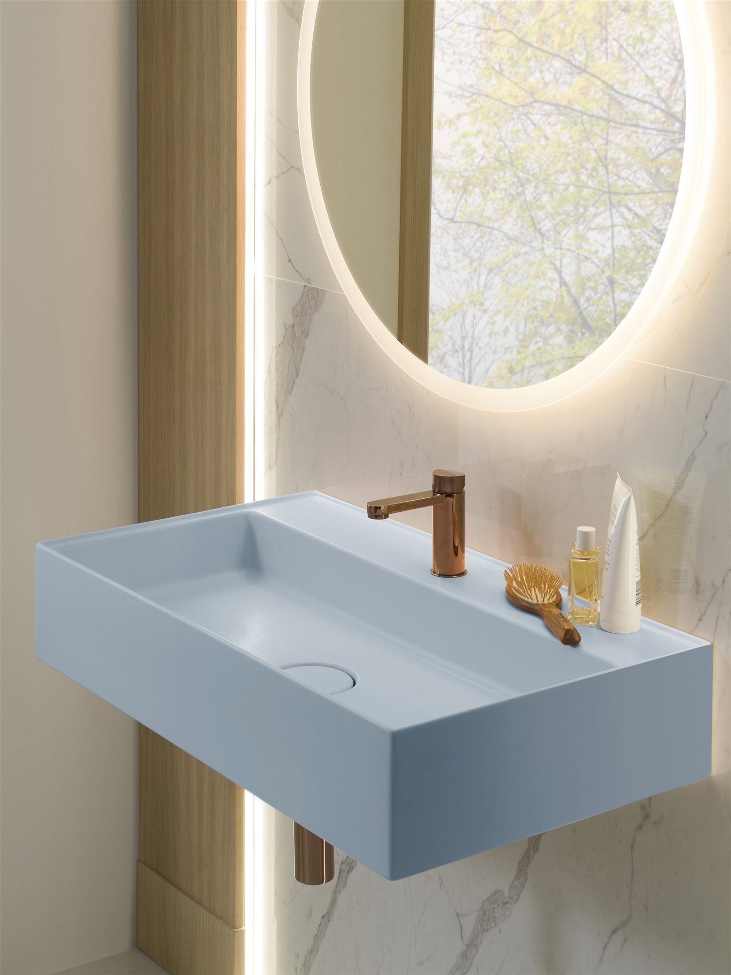 en psatel lavabo essence c azul articogriferia tono cobre noken porcelanosa