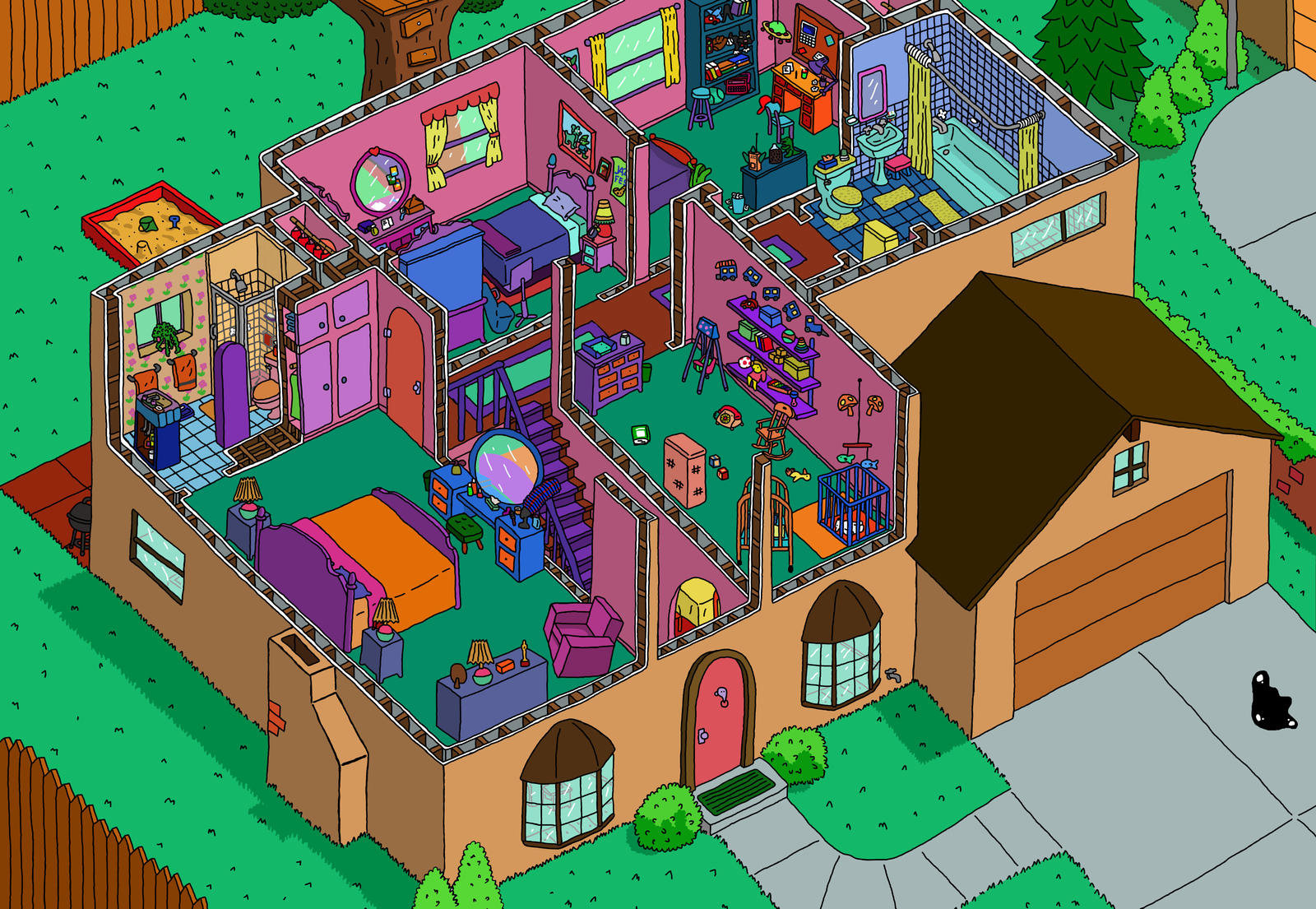 Recreación de la casa de Los Simpson