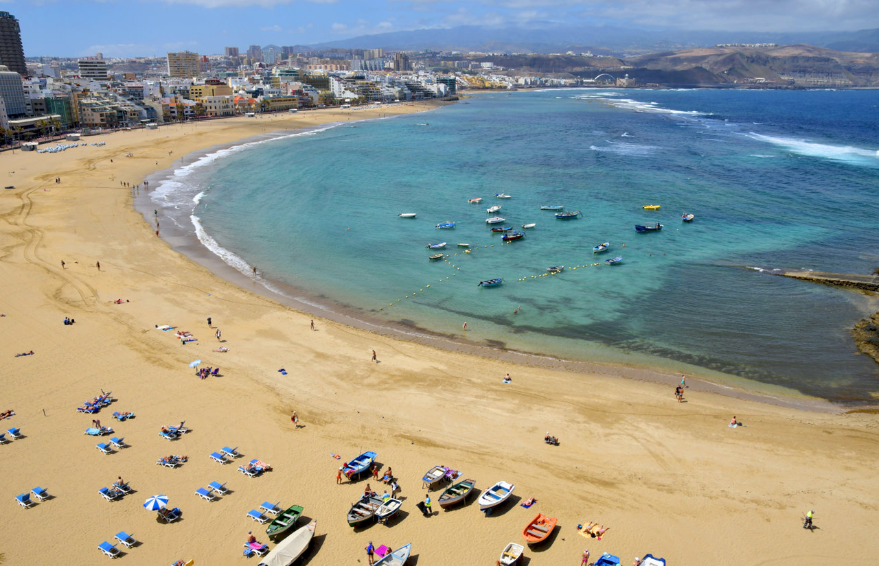 Playa de Las Canteras, en Las Palmas de Gran Canaria