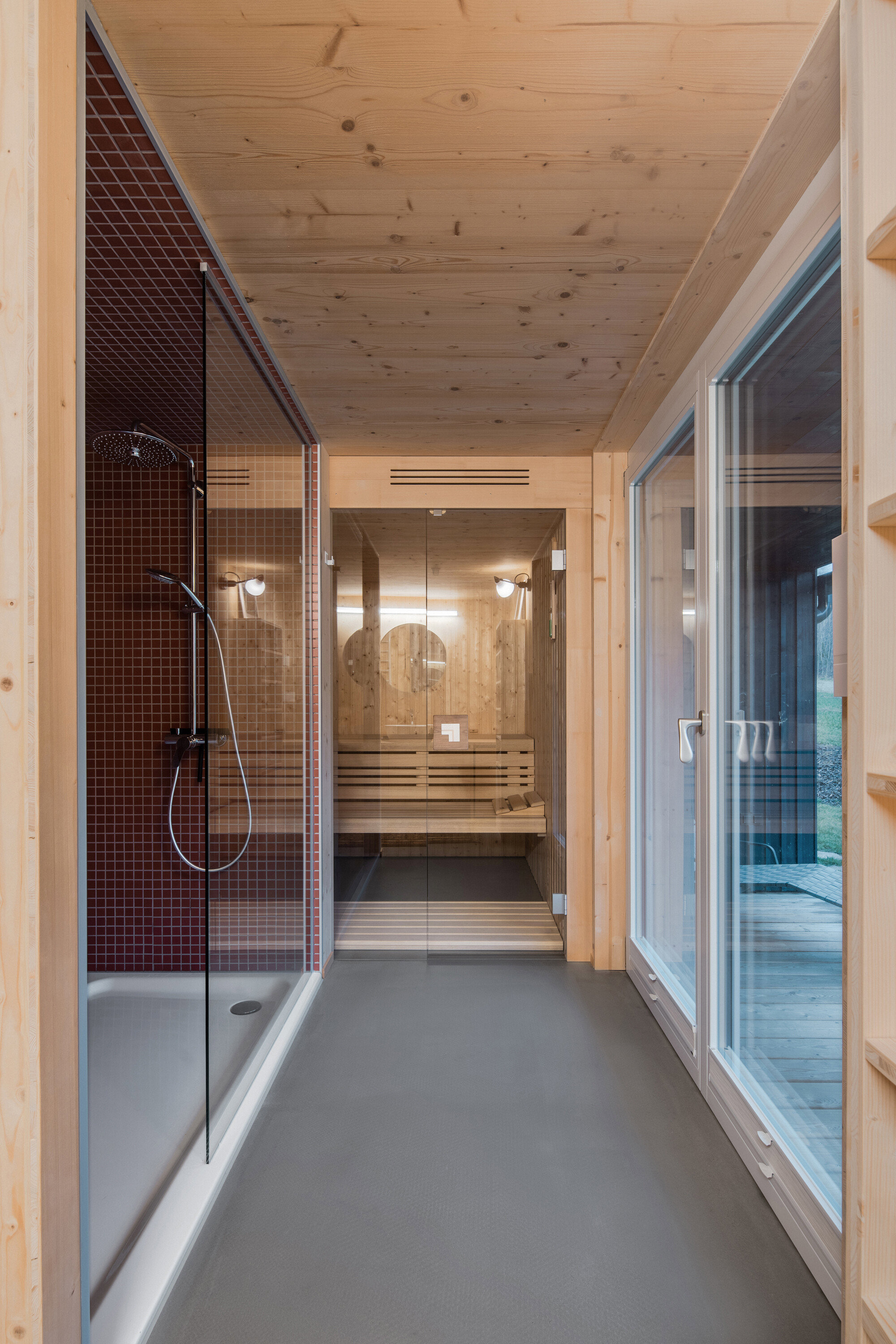 baño cabaña madera