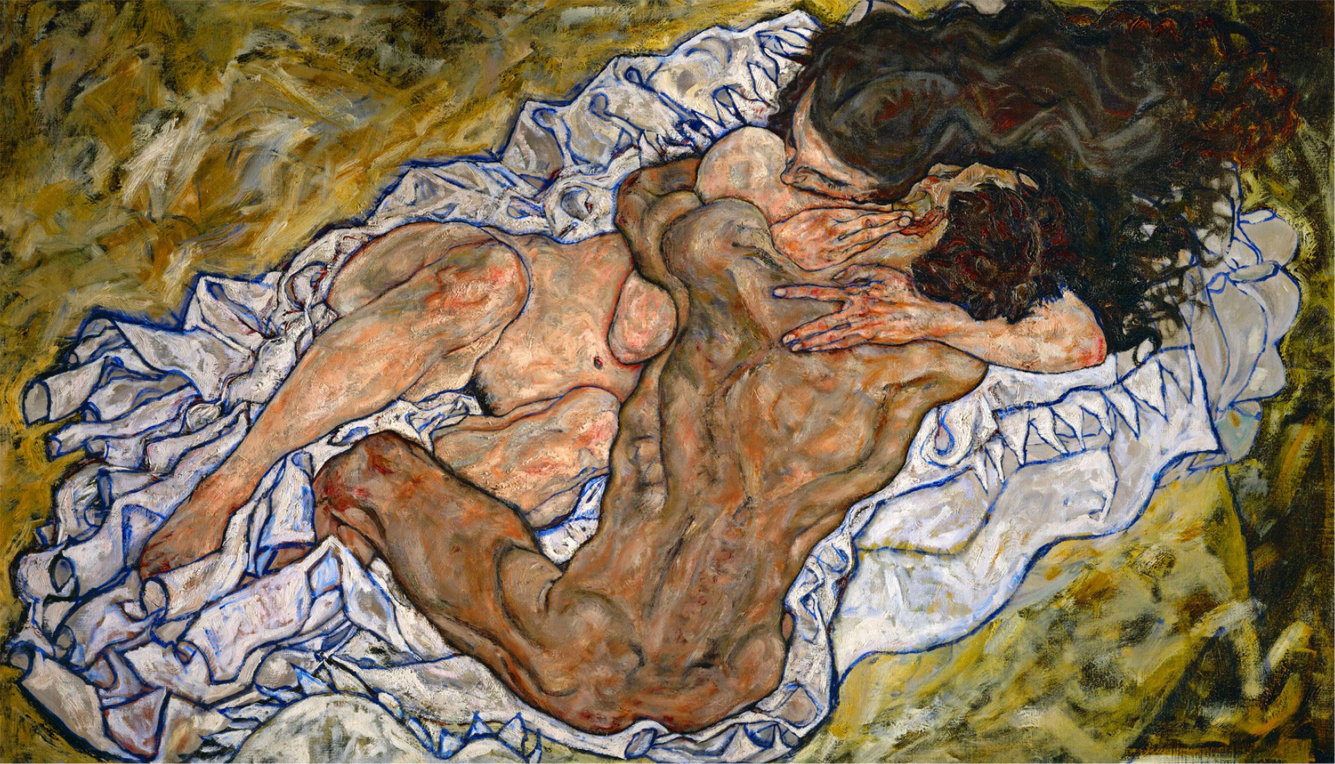El abrazo, Egon Schiele, 1917