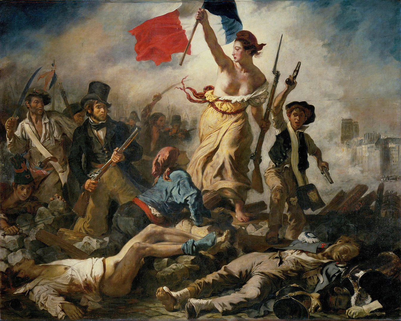 La libertad guiando al pueblo, Eugène Delacroix, 1830 