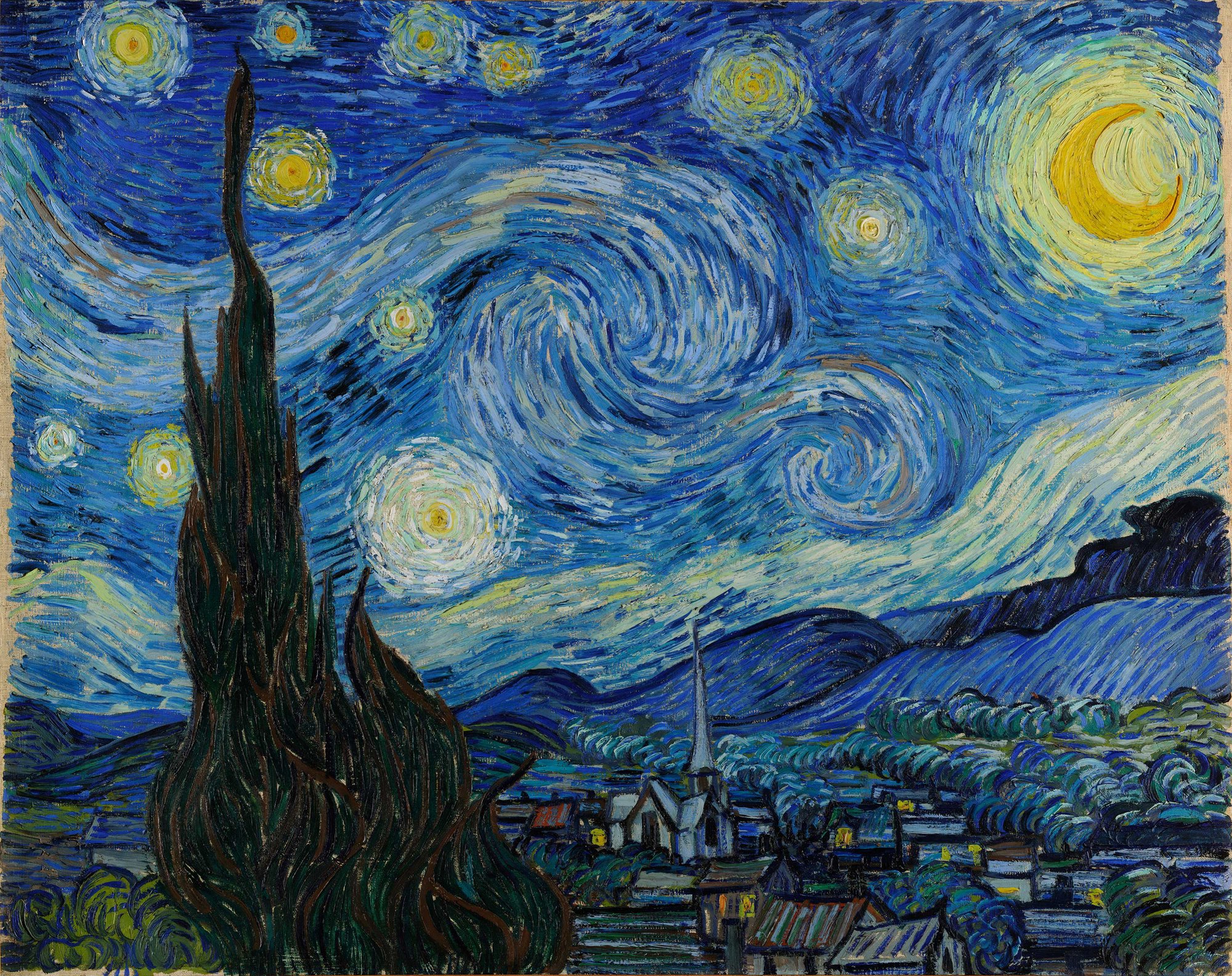 La noche estrellada, Van Gogh, 1889